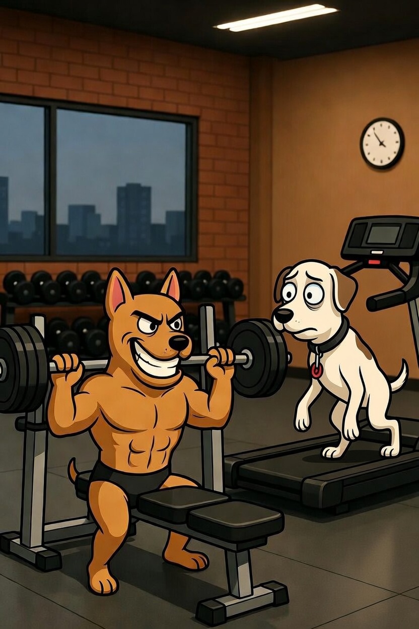 Dogs at gym
