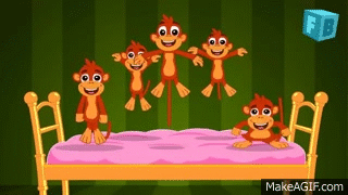 Monkeys jumping